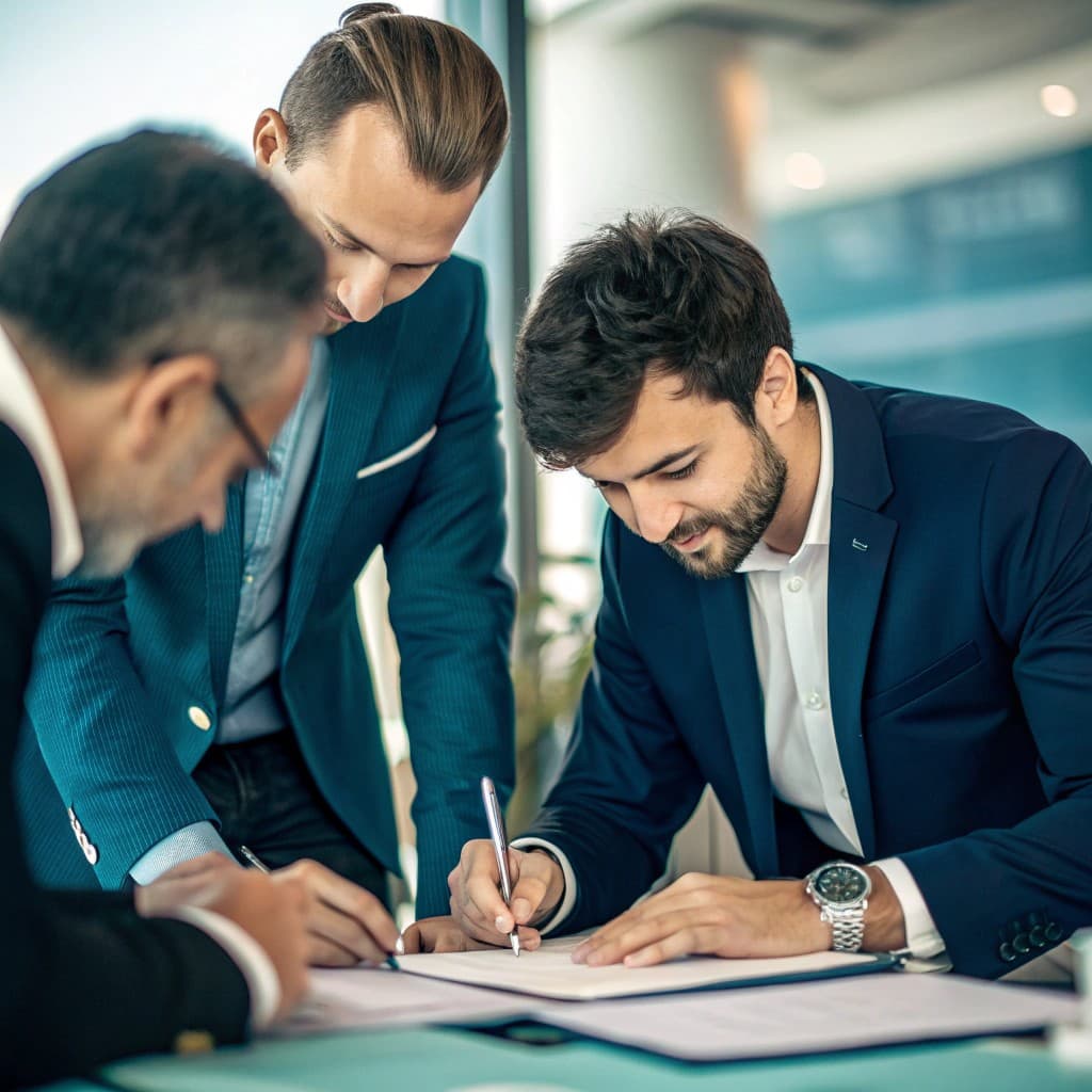 Directivos analizando estrategias financieras